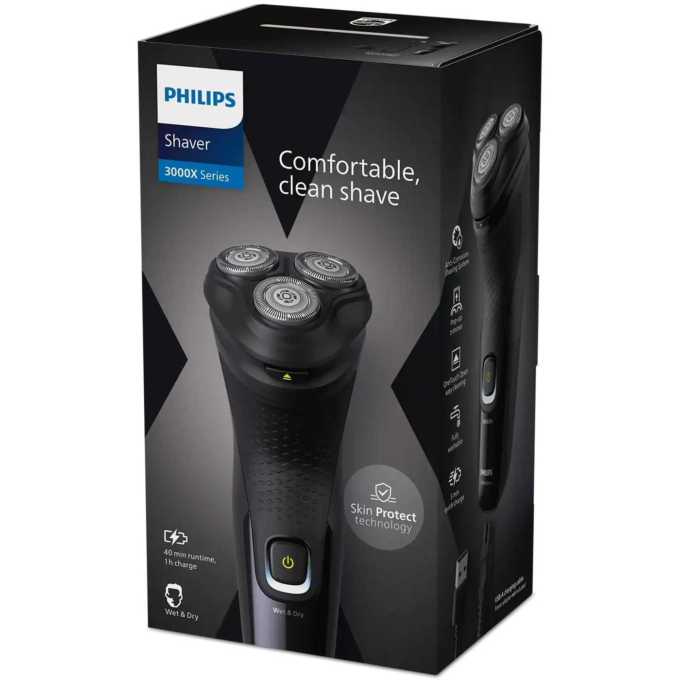 Philips X3021/00 Shaver 3000X Series Wet & Dry Electric Shaver - Mmall