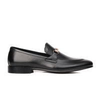 SKU:4001-Black Cow Leather Formal Loafer Style - DeVogue