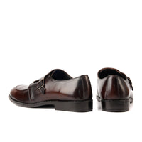 7011-Brown Rubber Sole Cow Leather Formal - DeVogue