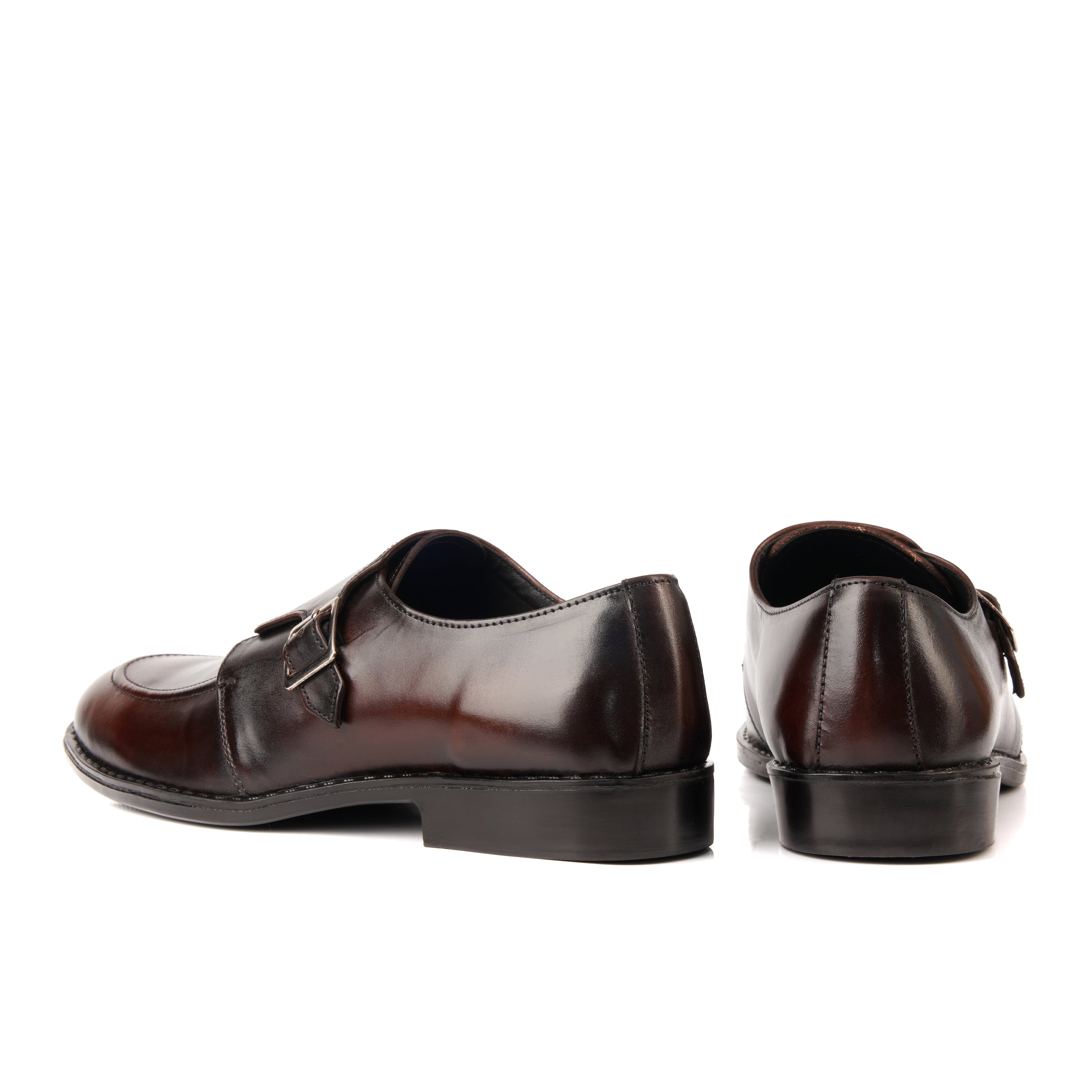 7011-Brown Rubber Sole Cow Leather Formal - DeVogue