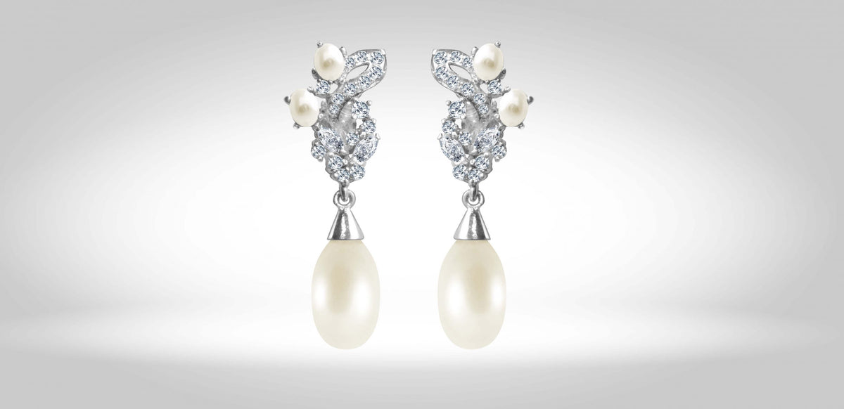 White Droplet Earrings
