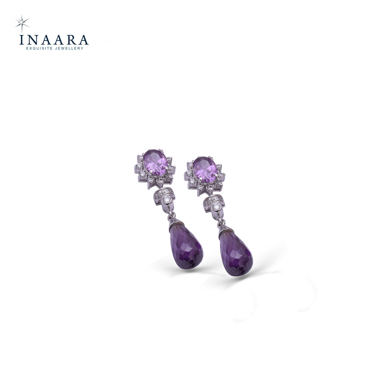 Purple Drop Earrings