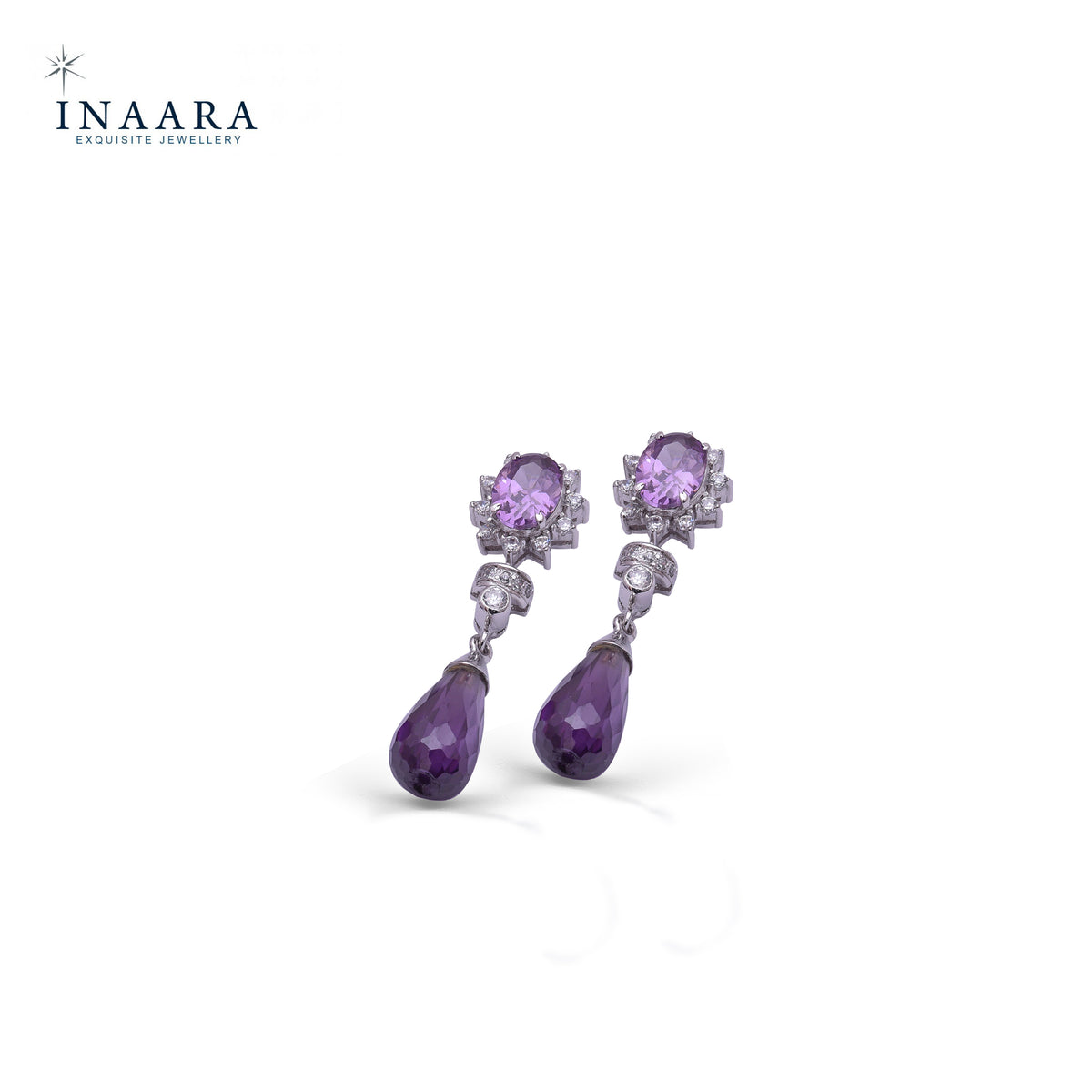 Purple Drop Earrings