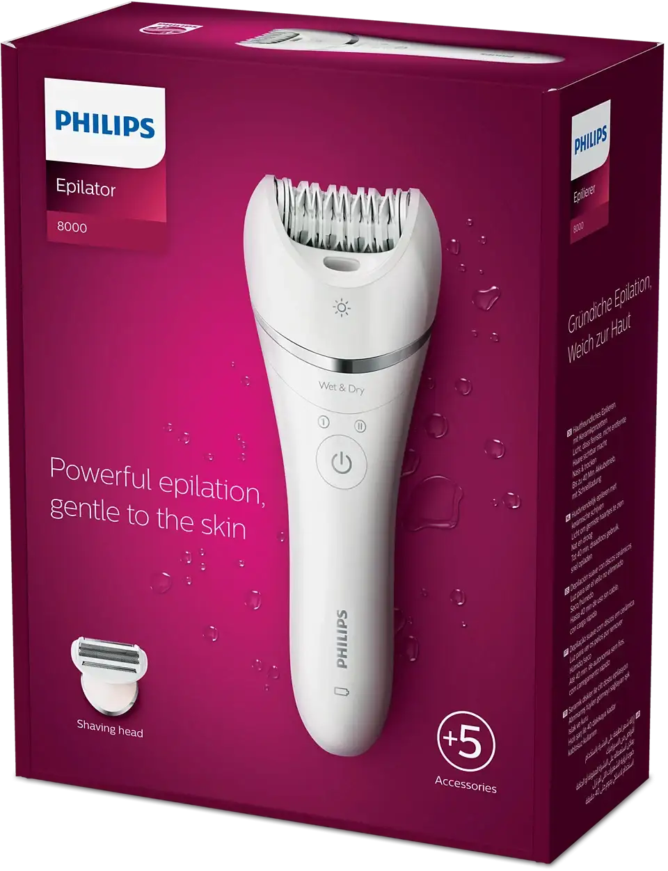 Philips BRE710/01 Epilator Series 8000 Wet & Dry Epilator - Mmall