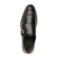 7011-Black Rubber Sole Cow Leather Formal - DeVogue