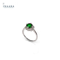 Green Round Zircon Ring