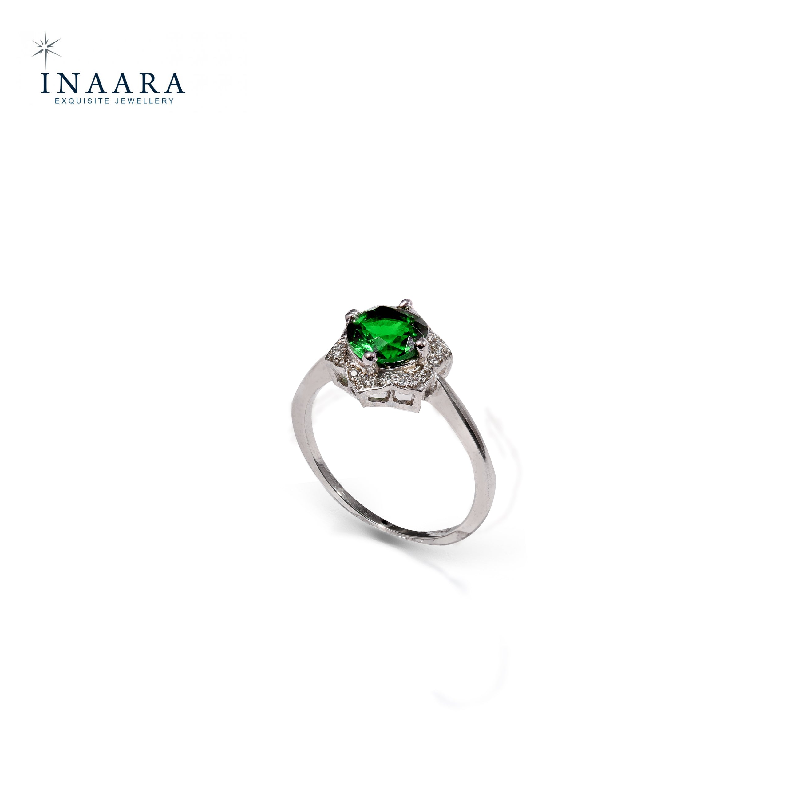 Green Round Zircon Ring