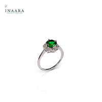 Green Round Zircon Ring