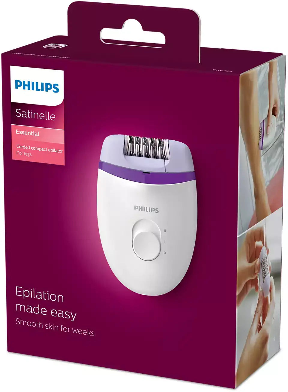 Philips BRE225/01 Satinelle Essential Corded Compact Epilator - Mmall