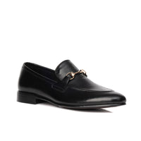 SKU:4001-Black Cow Leather Formal Loafer Style - DeVogue