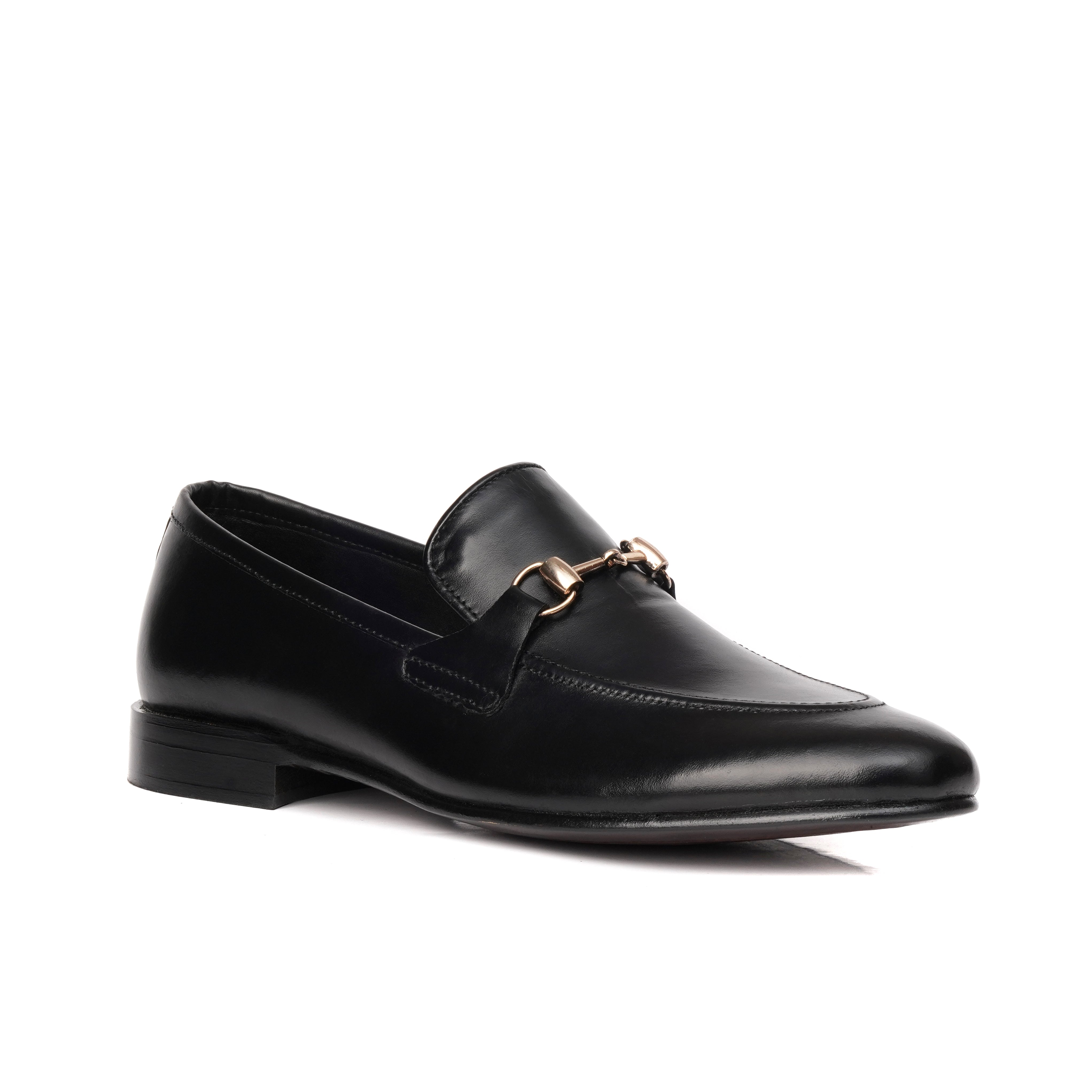 SKU:4001-Black Cow Leather Formal Loafer Style - DeVogue