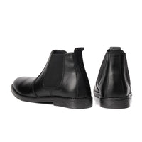 SKU:8010-Black Cow Leather Chelsea boots - DeVogue