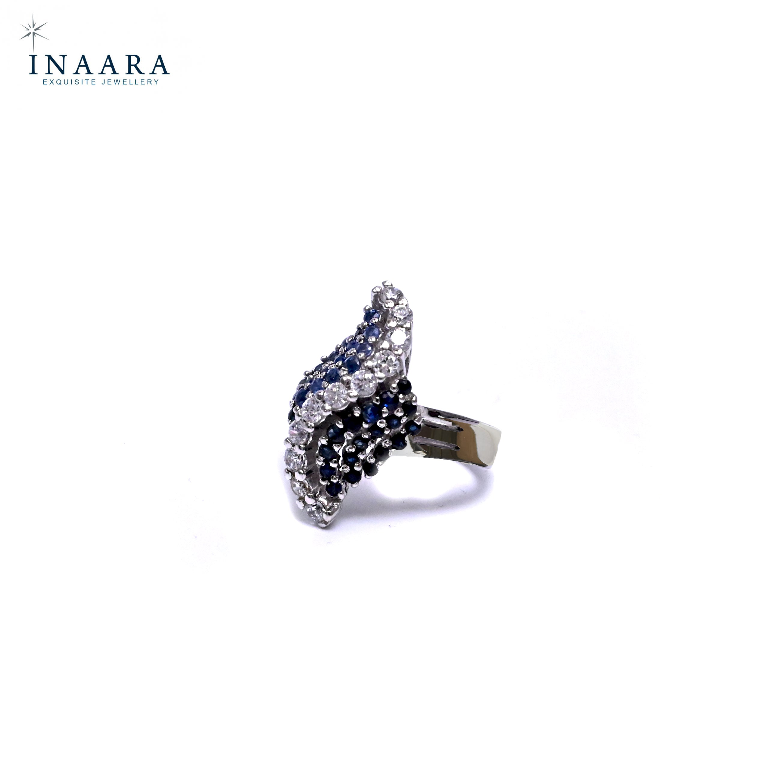 Blue Colour Leaf Ring