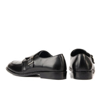7011-Black Rubber Sole Cow Leather Formal - DeVogue