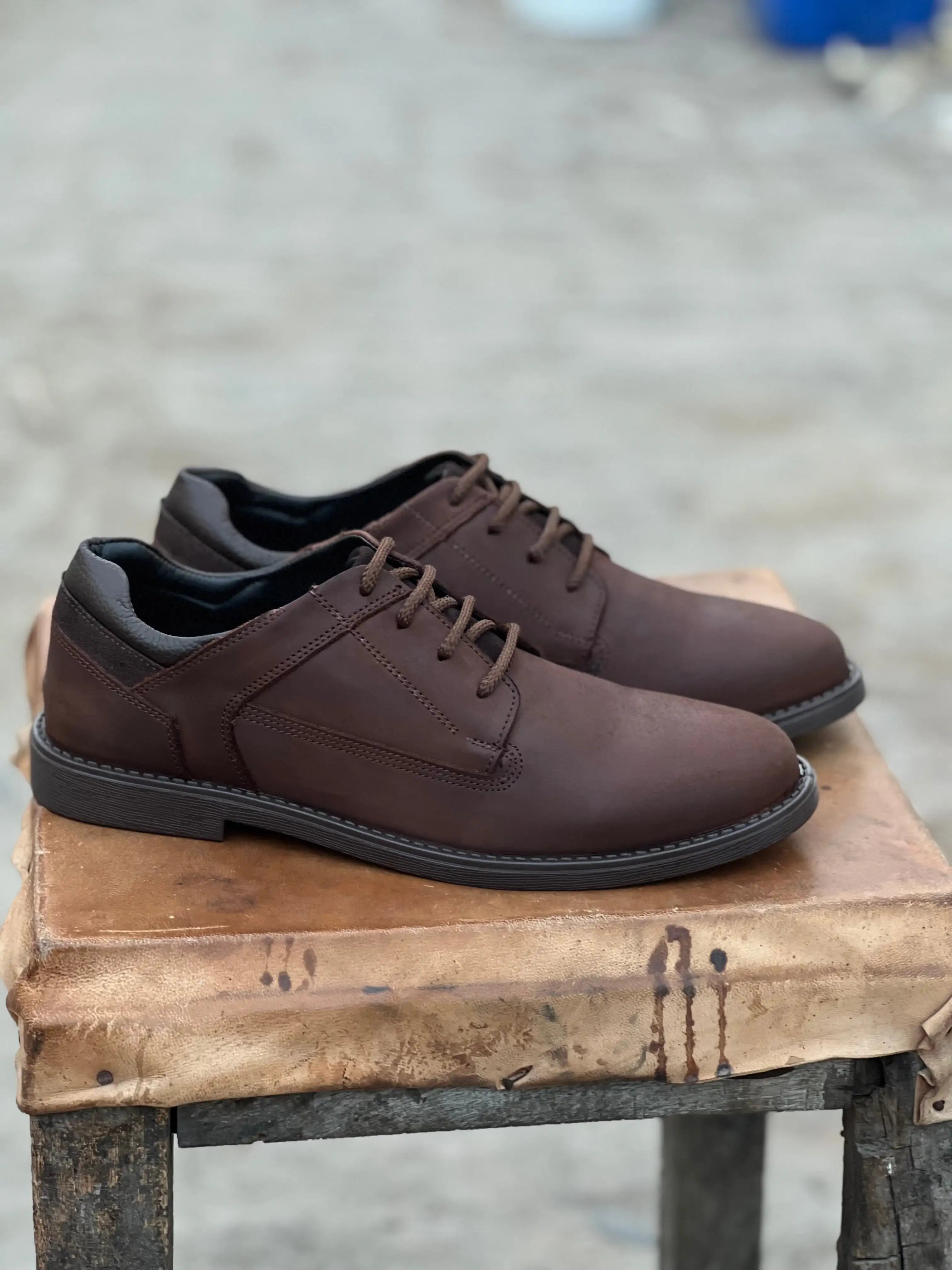 Oily Brown Suede Shoes - Mmall