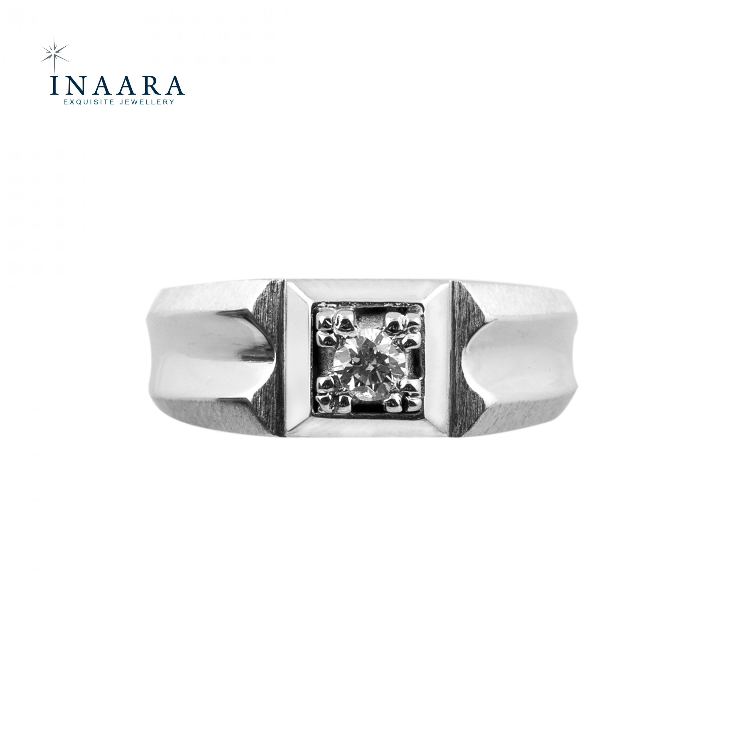 Silver Curve Solitaire Ring