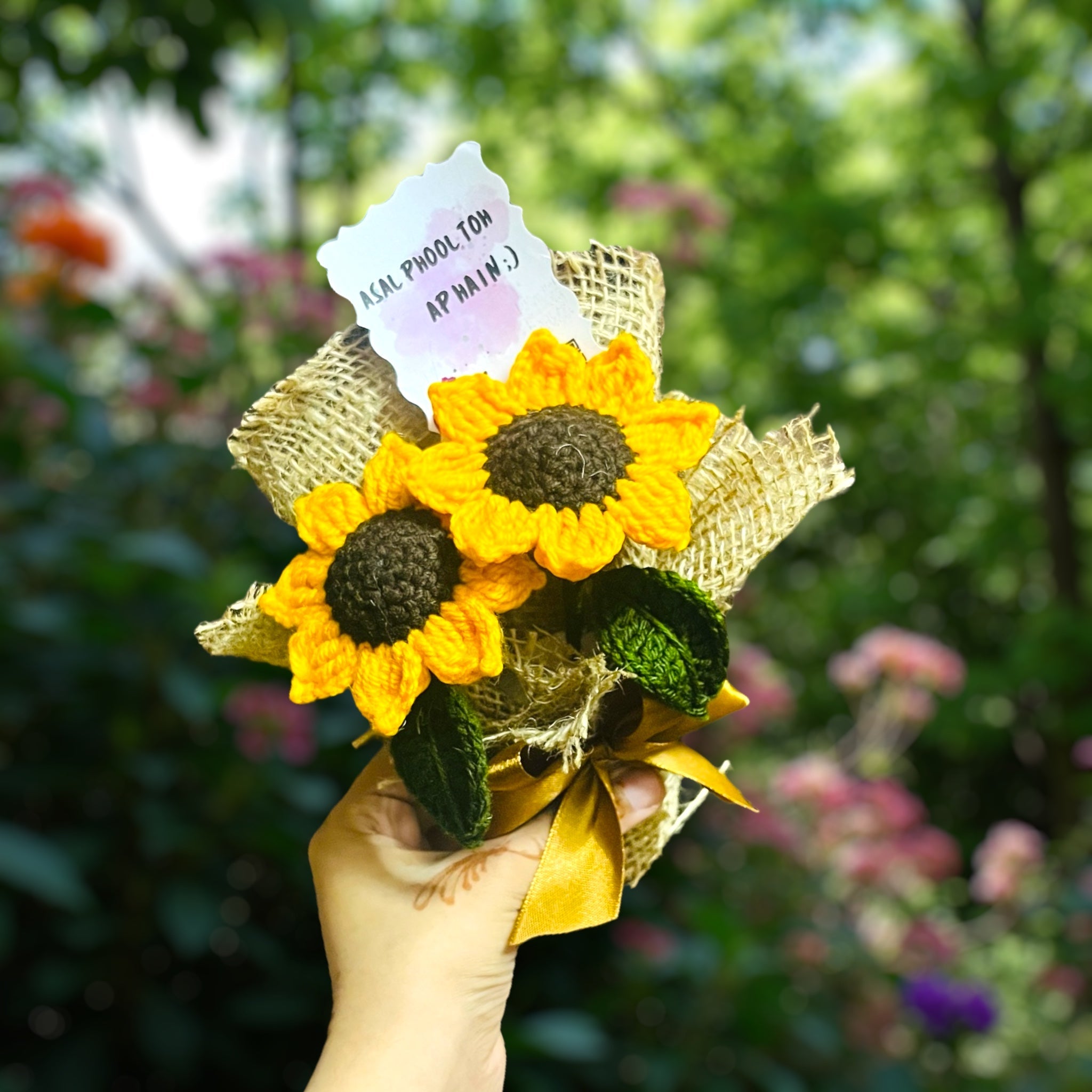 Crochet sunflowers