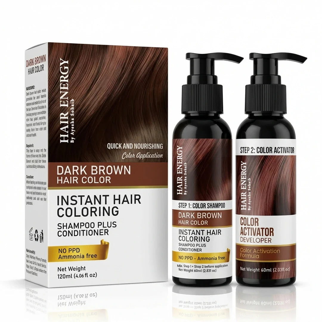 Smart size Instant Hair Coloring Shampoo plus Conditioner - Dark Brown