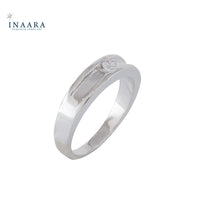 2 Lines Solitaire Ring