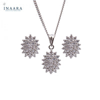 Oval Cluster Pendant Set