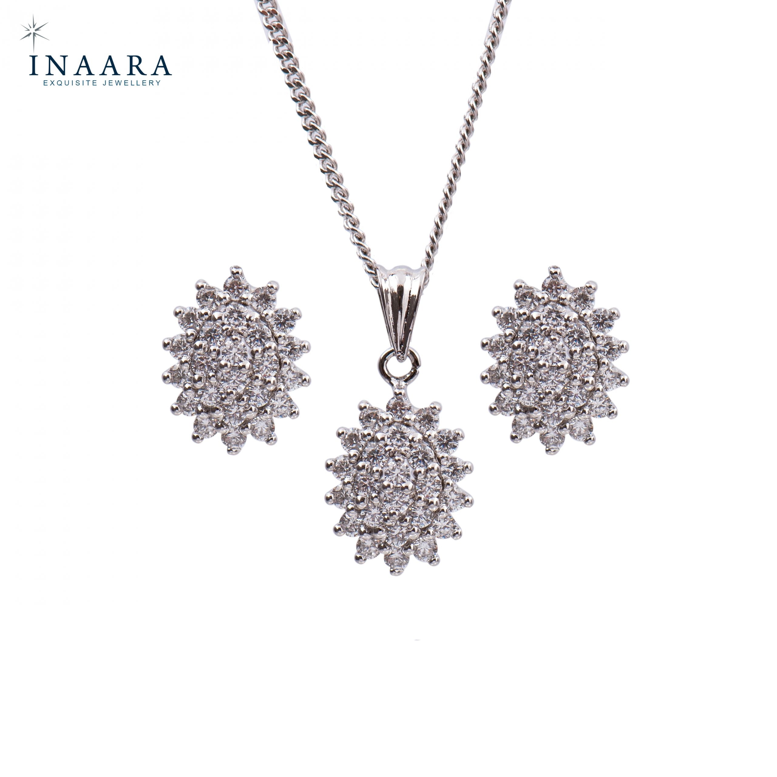 Oval Cluster Pendant Set