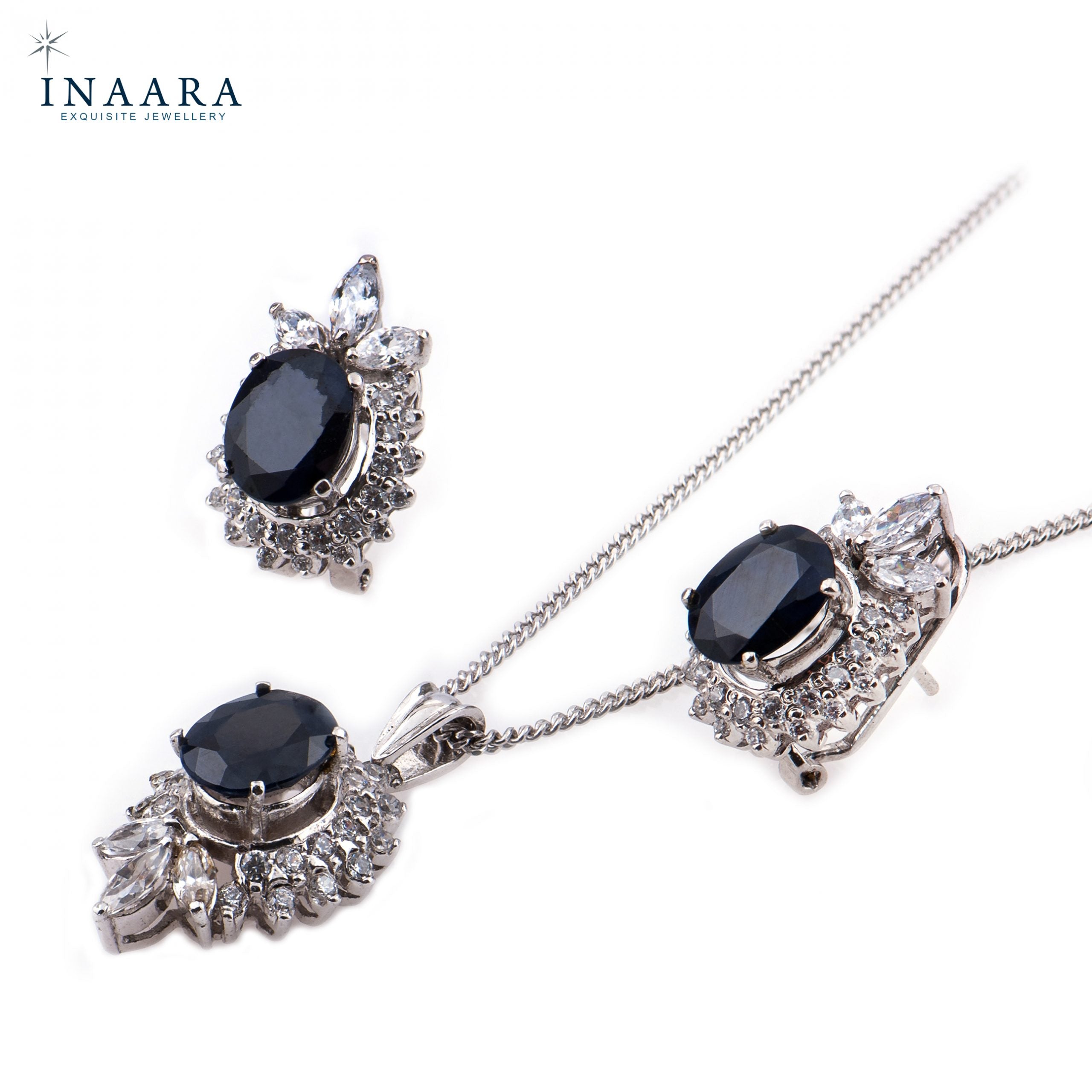 Classic Sapphire Pendant Set