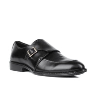7011-Black Rubber Sole Cow Leather Formal - DeVogue