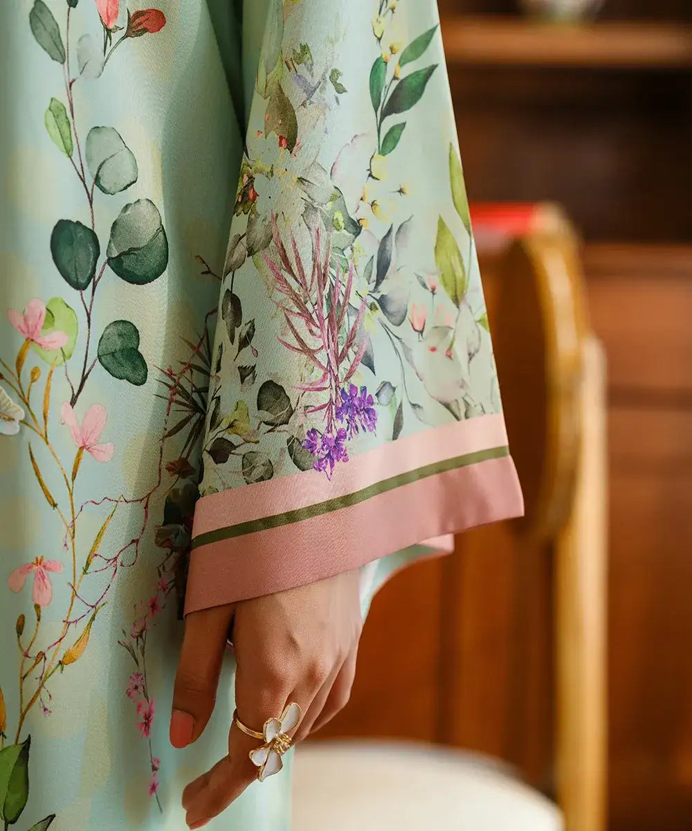 Printed Silk Lawn Kaftaan - Kross Kulture