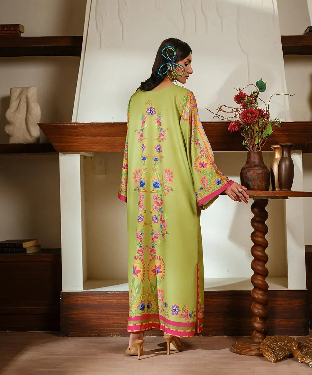 Printed Silk Lawn Kaftaan - Kross Kulture