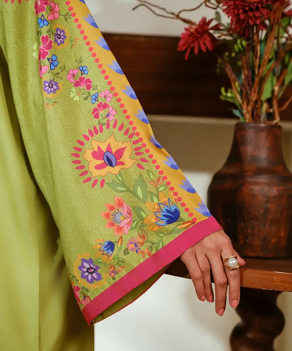 Printed Silk Lawn Kaftaan - Kross Kulture
