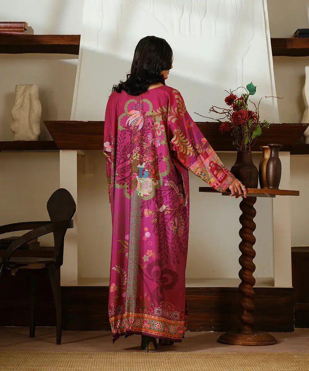 Printed Silk Lawn Kaftaan - Kross Kulture