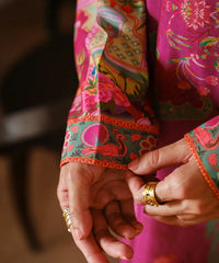 Printed Silk Lawn Kaftaan - Kross Kulture