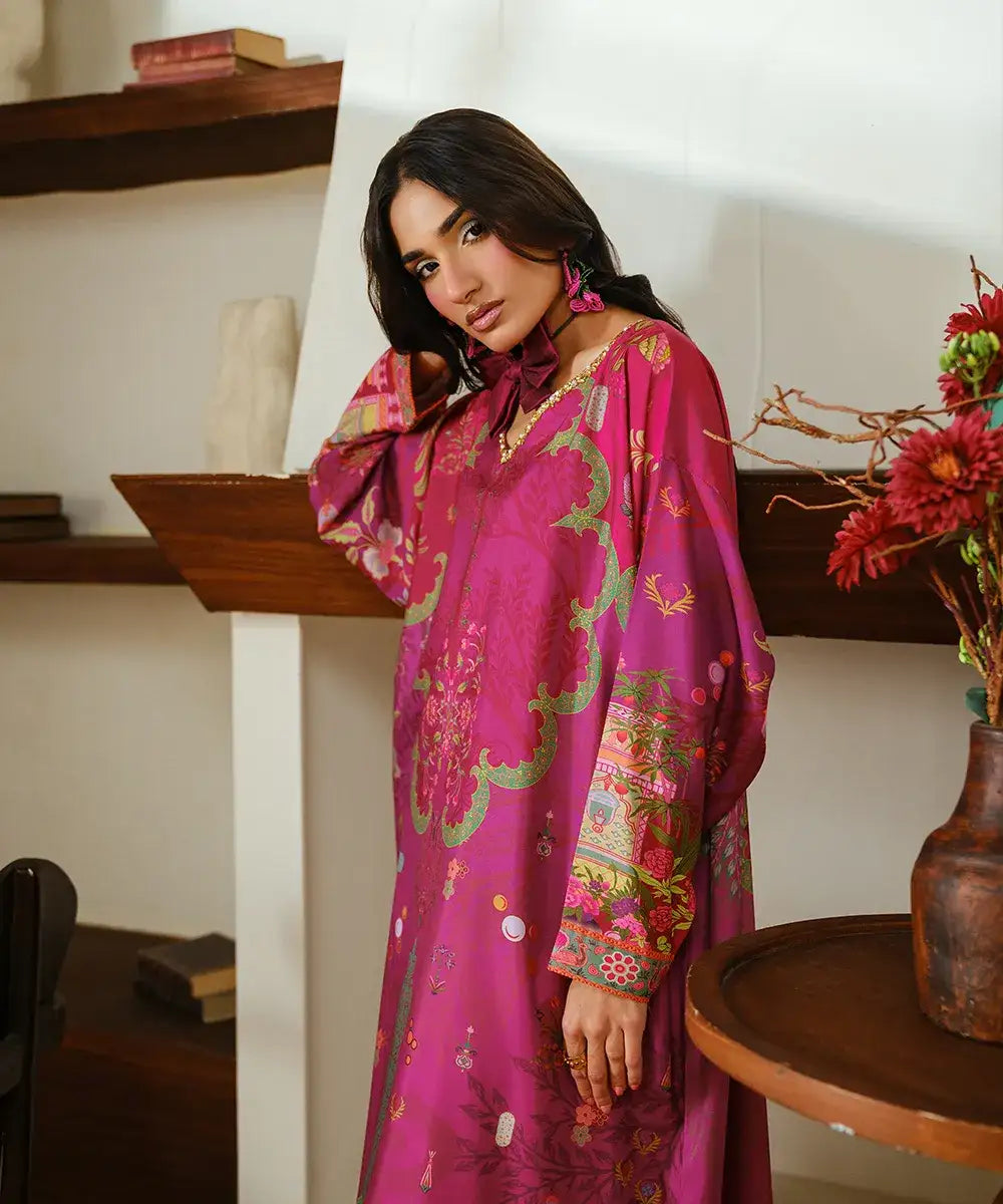 Printed Silk Lawn Kaftaan - Kross Kulture