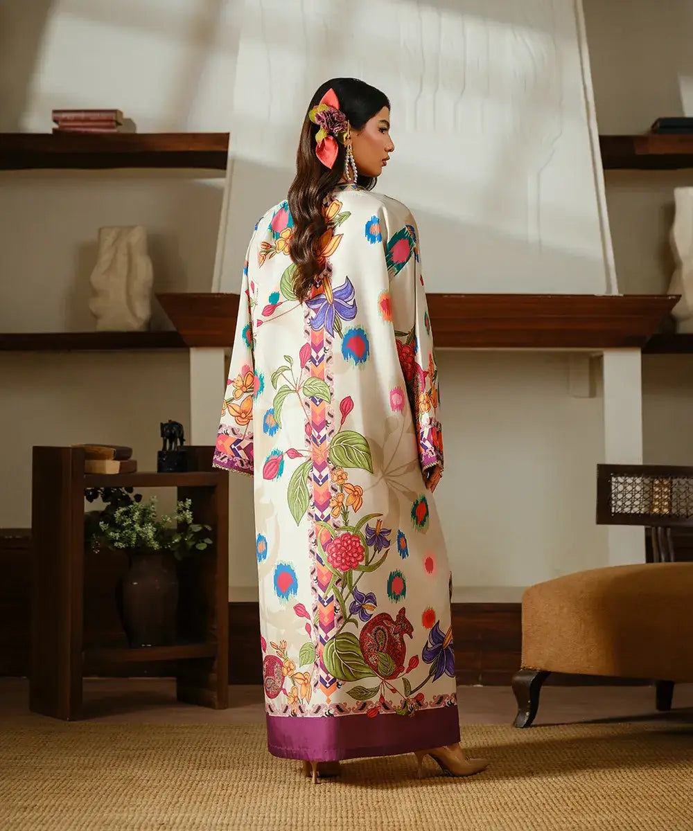 Printed Silk Lawn Kaftaan - Kross Kulture
