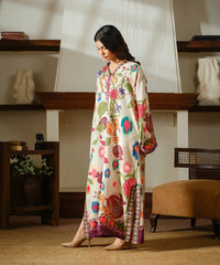 Printed Silk Lawn Kaftaan - Kross Kulture