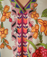 Printed Silk Lawn Kaftaan - Kross Kulture