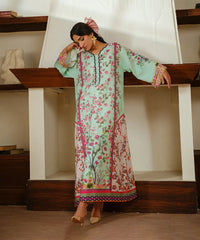 Printed Silk Lawn Kaftaan - Kross Kulture