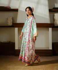 Printed Silk Lawn Kaftaan - Kross Kulture