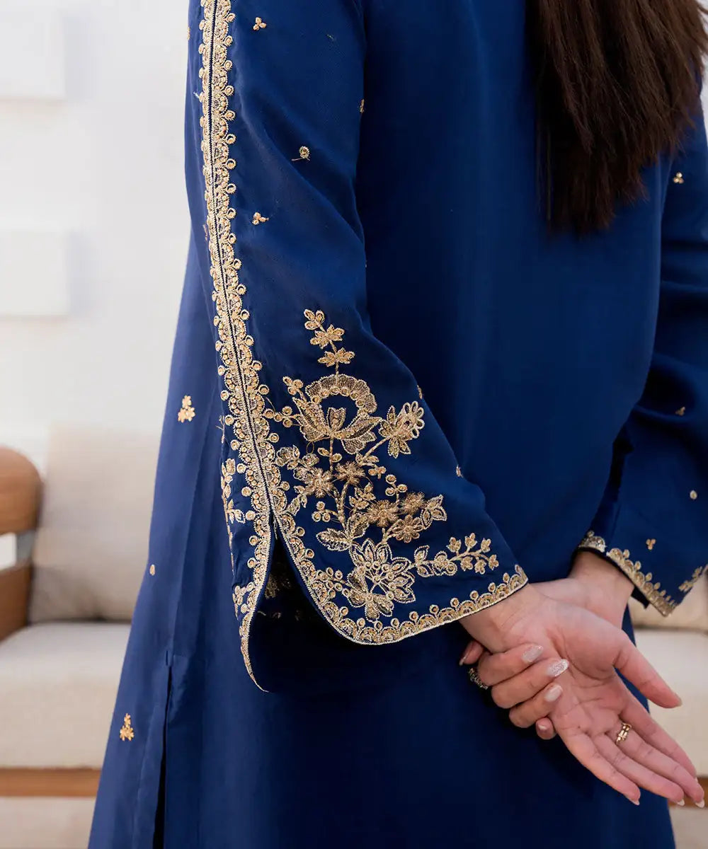 Embroidered Viscose Long Shirt - Kross Kulture