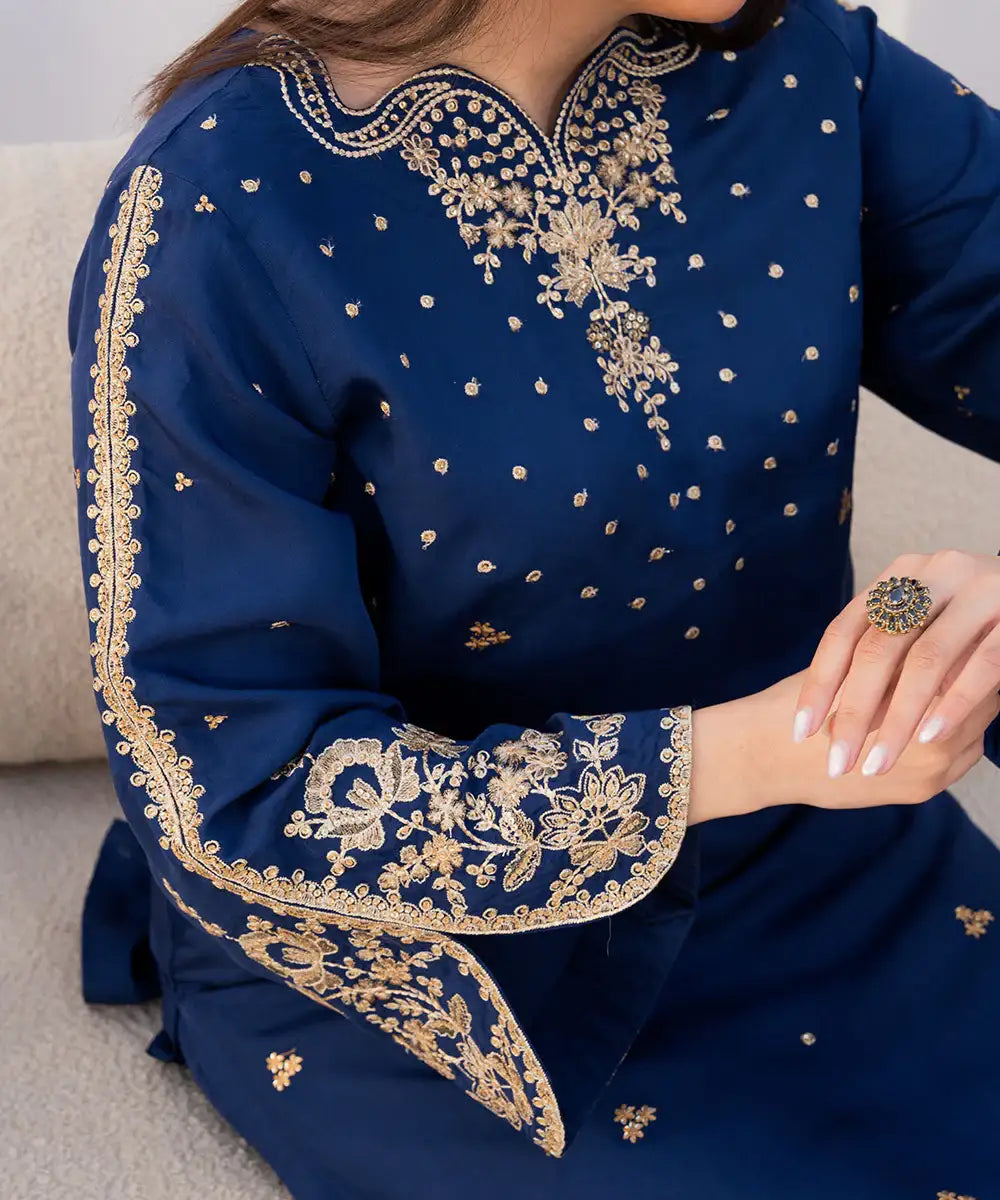 Embroidered Viscose Long Shirt - Kross Kulture