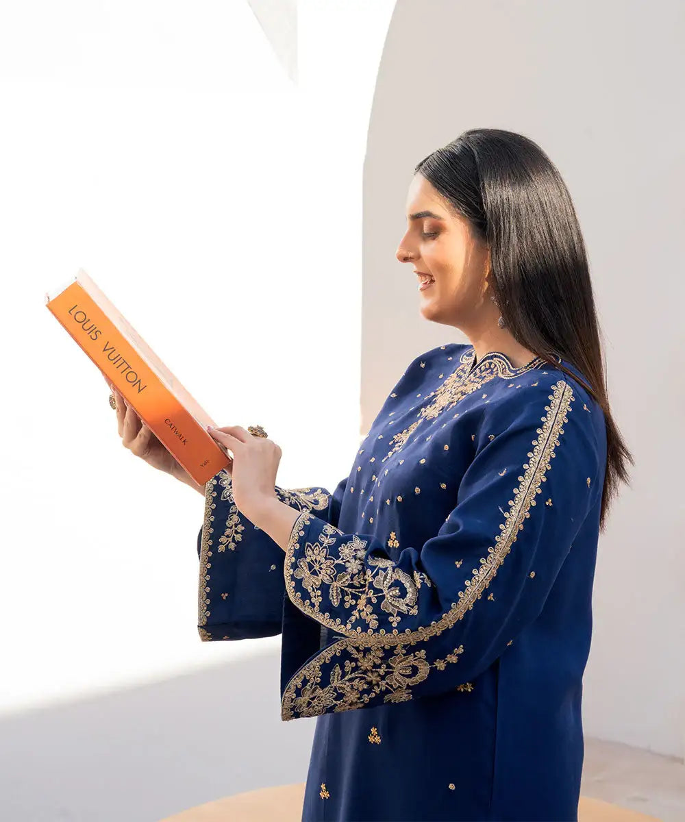 Embroidered Viscose Long Shirt - Kross Kulture