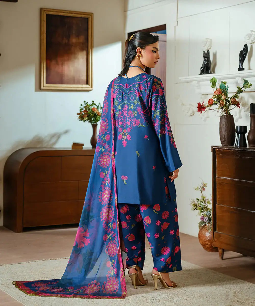 2PC - Printed Silk Lawn - Kross Kulture