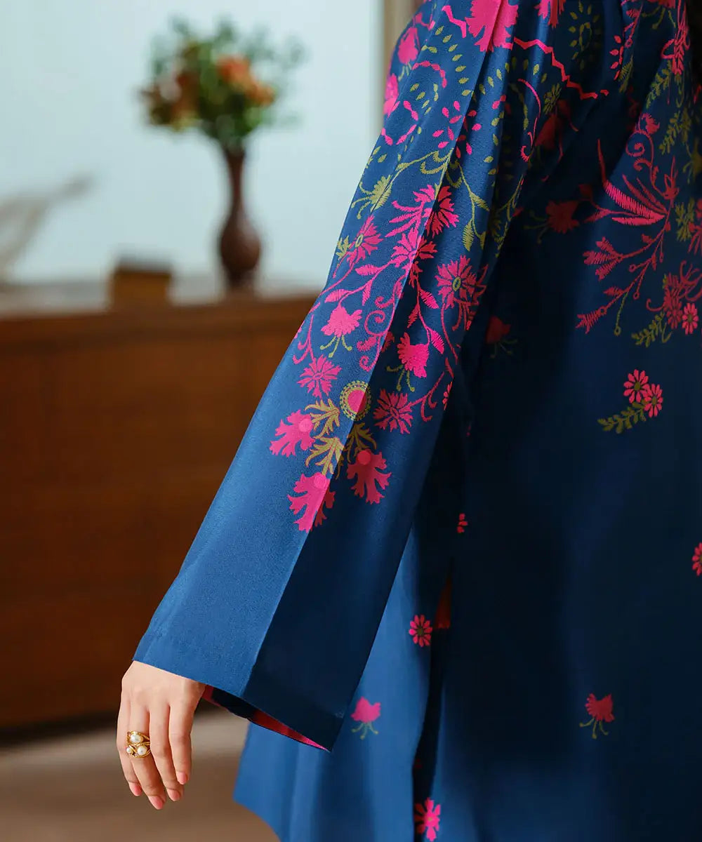 2PC - Printed Silk Lawn - Kross Kulture