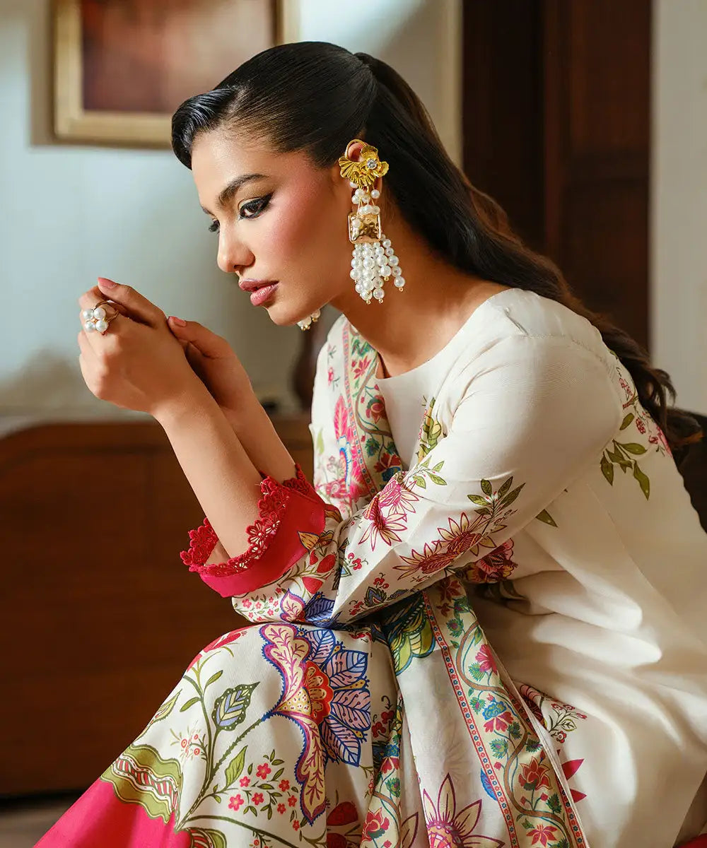 2PC - Printed Silk Lawn - Kross Kulture