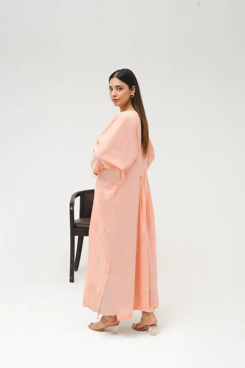 Embroidered Cotton Silk Kaftan - Kross Kulture