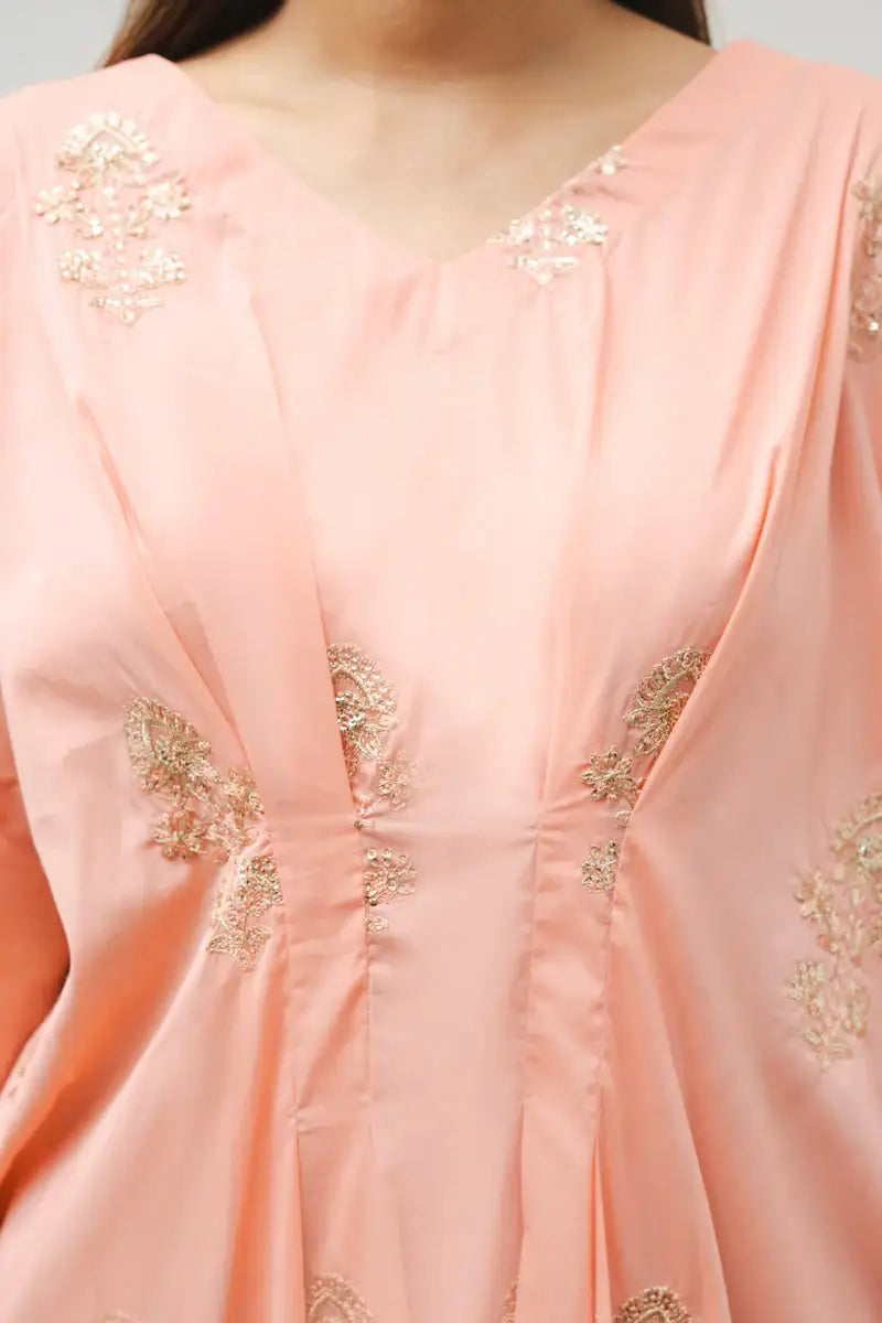 Embroidered Cotton Silk Kaftan - Kross Kulture