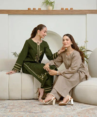2PC - Embroidered Khaddar Suit - Kross Kulture
