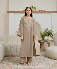 2PC - Embroidered Khaddar Suit - Kross Kulture