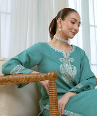 2PC - Embroidered Khaddar Suit - Kross Kulture