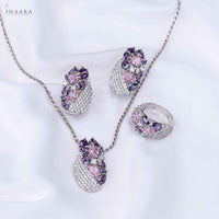 Multi Color Pendant Set with Ring